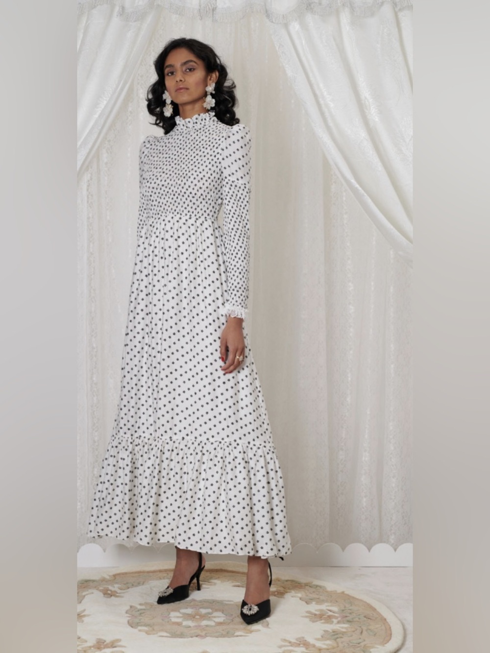 NWT Sister Jane Nana Floral Maxi Dress in White/Black - L